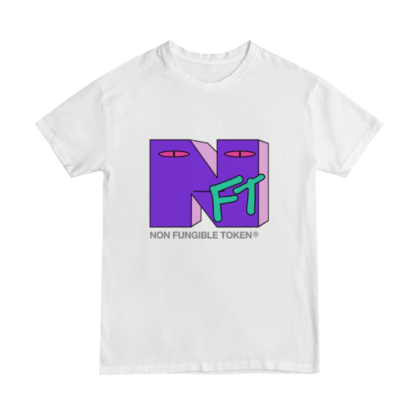 NFT t-shirt design using the MTV logo. The design edition is "goul" as it has a creepy face"